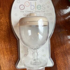 Oobles Cheers Sippy Cup with Cream Lid